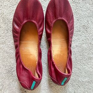 Tieks Maroon Leather Flats